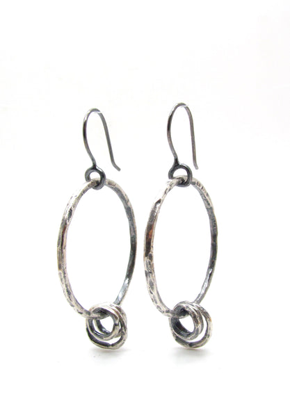 Silver Hoops with Loose Rings