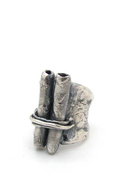 Wrapped Volcanic Tubes Ring