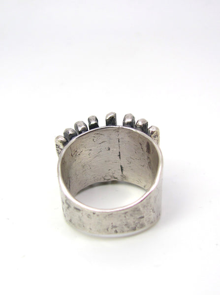 Hammered Lines with Gold Wraps Ring
