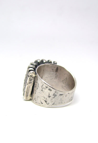 Hammered Lines with Gold Wraps Ring