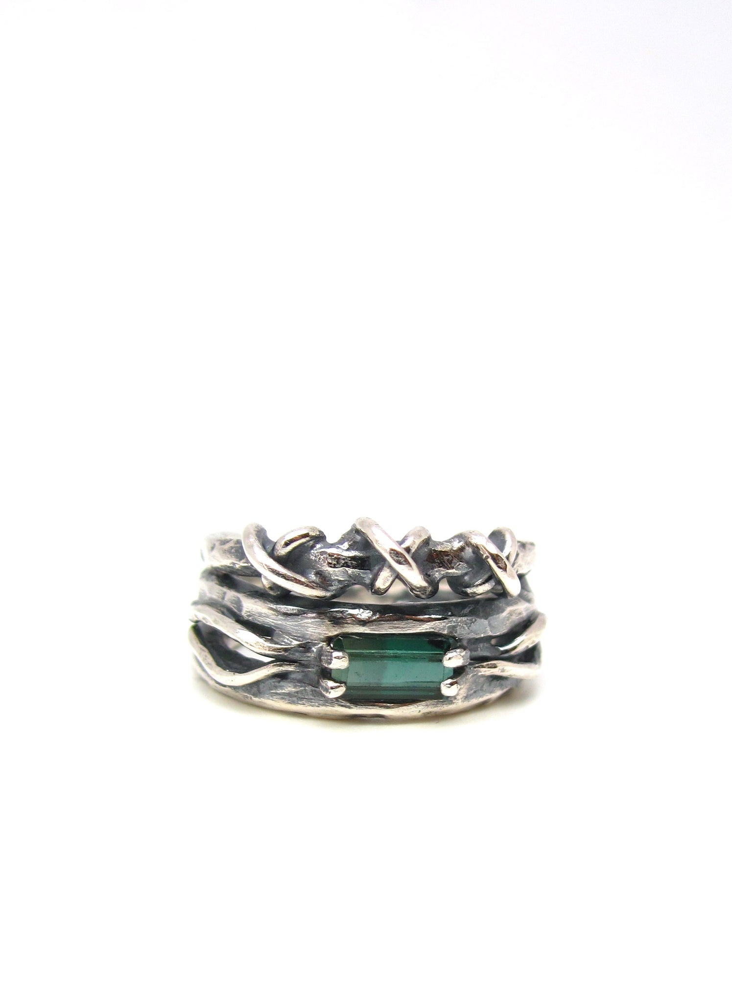 The Embedded Tourmaline and Barbed Wire Ring
