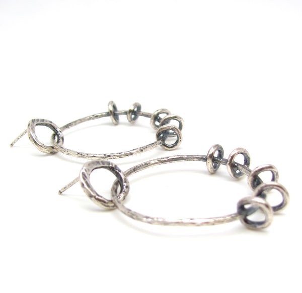 Small Silver Floating Hoops on Hoops