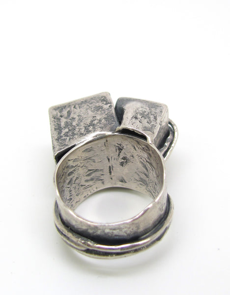 Double Cube Brick and Root Style Ring