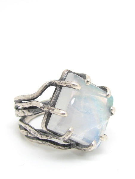 Diamond Shaped Moonstone Ring