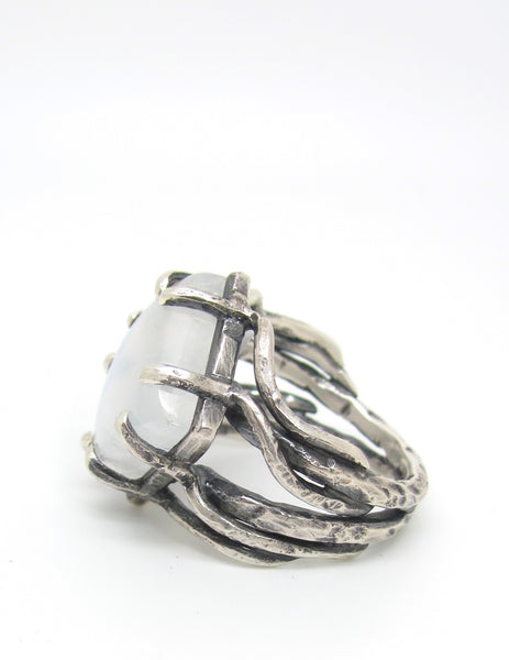 Diamond Shaped Moonstone Ring
