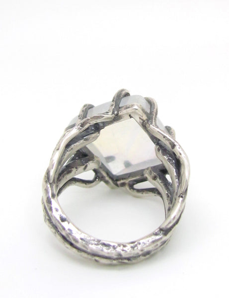 Diamond Shaped Moonstone Ring