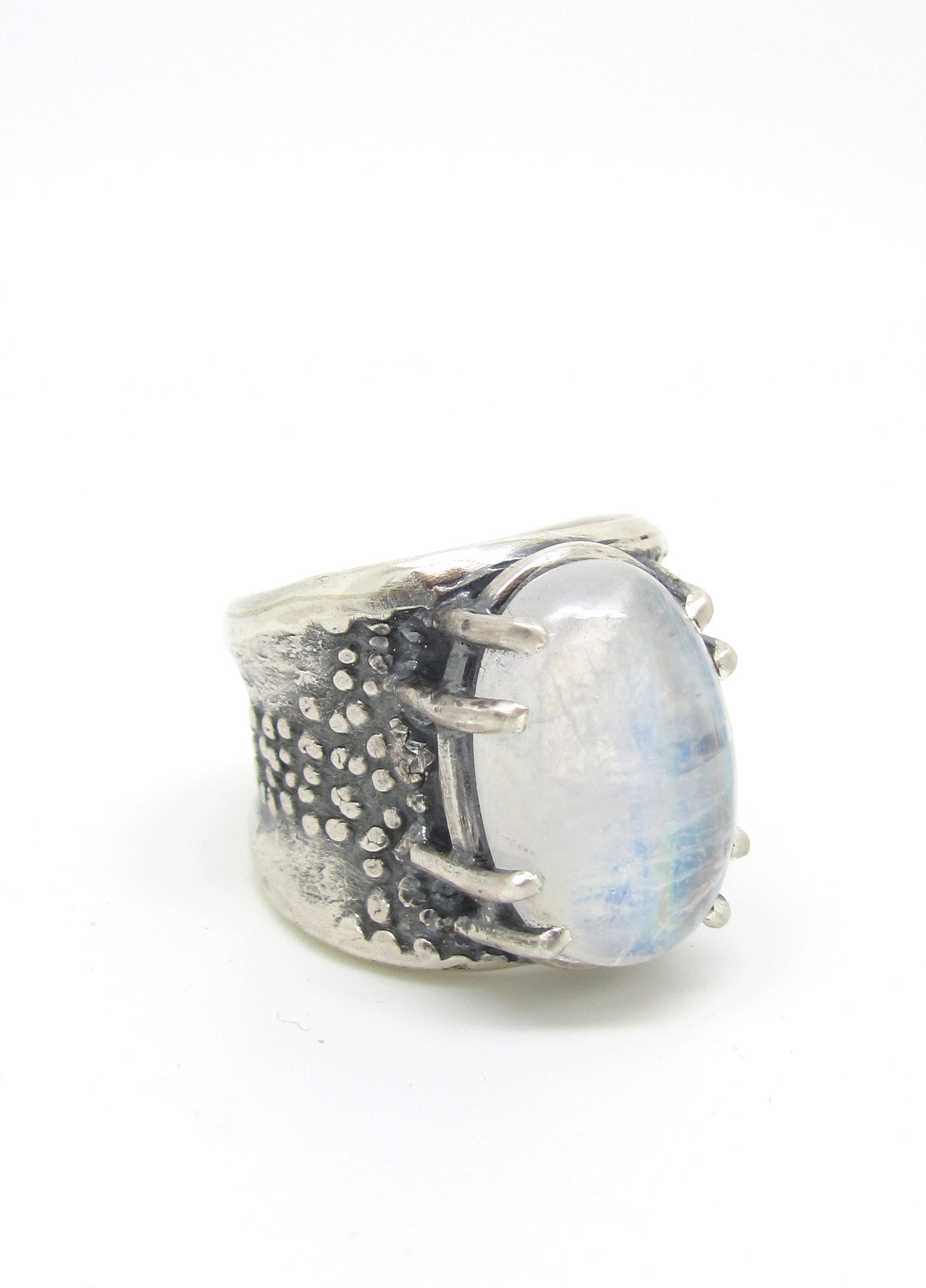 Moonstone with Textured Lizard Band