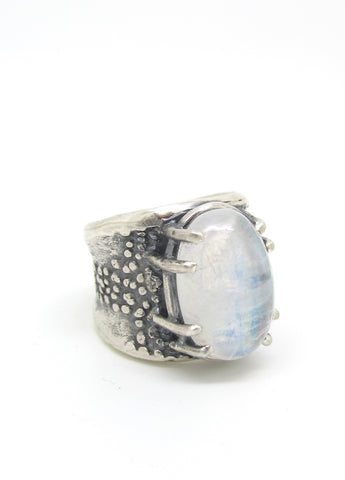 Moonstone with Textured Lizard Band