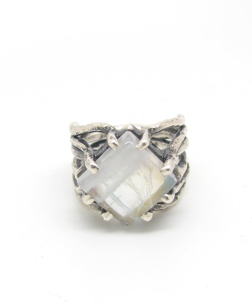 Diamond Shaped Moonstone Ring