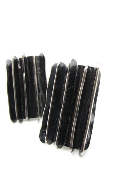 Five Lines Shield Earrings