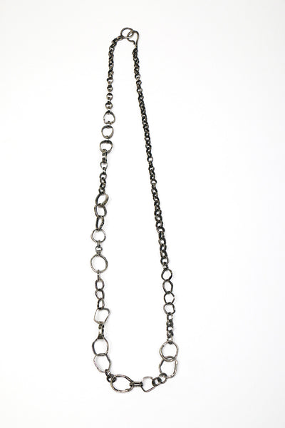 Hammered Hoops Forged Chain Necklace